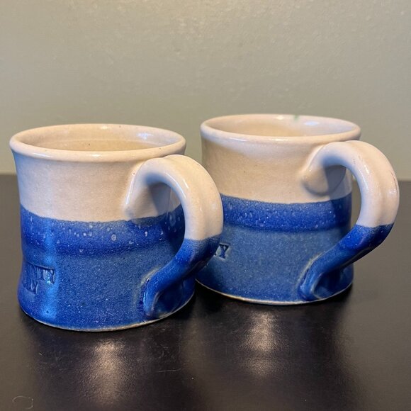Two (2) Handcrafted Dunn County Pottery Mugs ~ Dipped Glaze ~ Made in Wisconsin - Picture 2 of 12